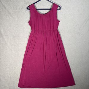 Latched Mama‎ Size M Empire Tank Dress Snaps Purple Pink Nursing Breast Feeding
